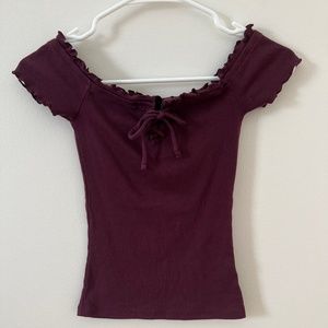 Off the shoulder Aeropostale Maroon Shirt